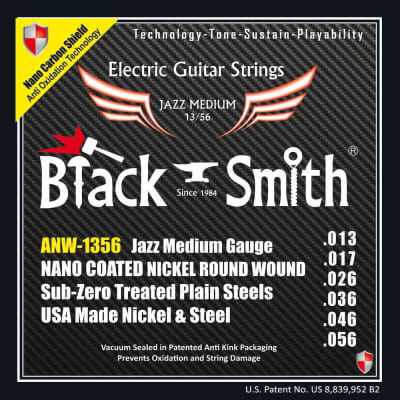 Black Smith électrique 13-56 coated - Jeu de cordes guitare électrique for sale