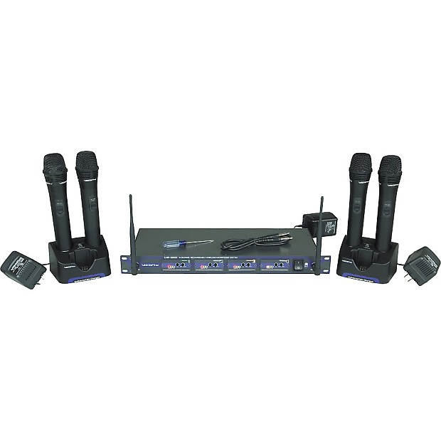 VocoPro UHF-5805-4 Rechargeable Wireless 4-Channel Handheld Microphone System image 1
