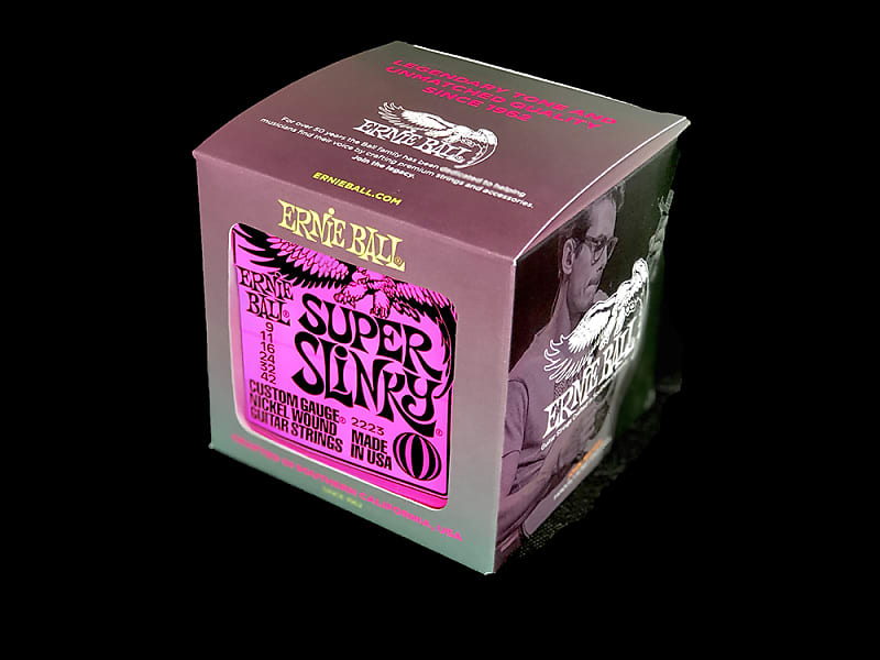 Ernie Ball Super Slinky 9 42 Electric Guitar Strings Box of 10