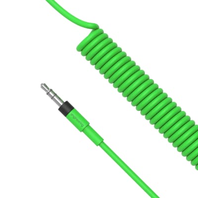 Teenage Engineering audio cable curly 1200 mm neon green image 2