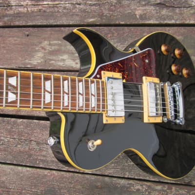 SX Les Paul Copy 6 String Electric Guitar - Black image 18