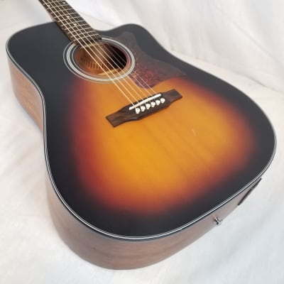 Epiphone Masterbilt DR-400 MCE Acoustic / Electric Guitar, All Solid Spruce / Mahogany Body, Cutaway, Vintage Sunburst image 5