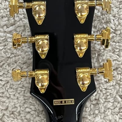 D'Angelico Excel SS Semi-Hollow Electric Guitar in Solid Black, DAESSSBKGSCBE image 7