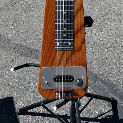 Custom Made USA 6 String Solid Oak Lap Steel with Hardshell Case - Solid Oak Wood Finish - PV Music Guitar Shop Inspected / Setup + Tested - Plays / Sounds Great - Excellent (Near Mint) Condition image 15