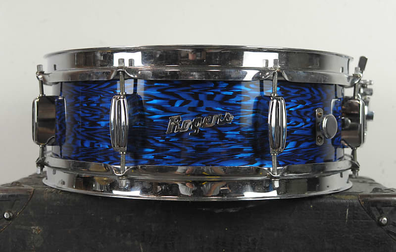 1960s Rogers 5x14 Blue Onyx Powertone Snare Drum | Reverb