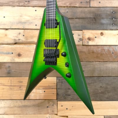 Solar Guitars Solar V1.6FRLB Floyd Rose - Lime Burst V - Mint with Solar Gigbag image 8