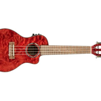 Lanikai QMRD-CEC Quilted Maple Red Stain Concert Acoustic-Electric Ukulele image 1