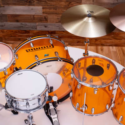 Ludwig L8264 Lx47 Vistalite John Bonham 5 Piece Zep Drum Kit With 402, Amber image 20