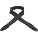 Levy's MC8 2" Black Cotton Guitar or Bass Strap with Suede Ends Adjustable to 54"