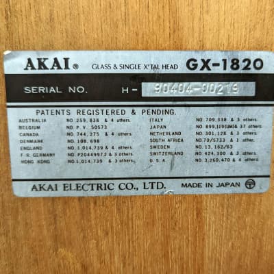 Akai GX-1820 Stereo Reel to Reel Tape Player / Recorder image 12