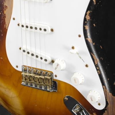 Mint Fender Limited Edition 70th Anniversary 1954 Stratocaster Super Heavy Relic Wide-Fade 2-Color Sunburst image 3