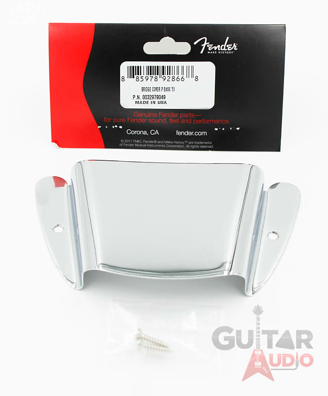 Genuine Fender '51 Tele/P Precision Bass Bridge Ashtray Cover - Chrome w/ Screws image 1