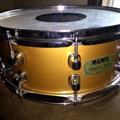 MAPEX RARE Millennium Edition Snare Drum Gold Metallic Lacquer image 8