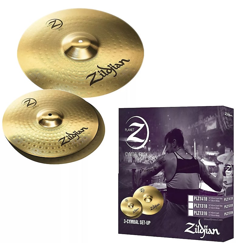 Zildjian PLZ1318 Planet Z 13/18" 2-Piece Cymbal Pack Box Set image 1