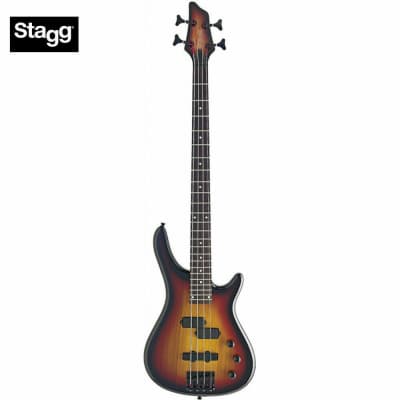 Stagg BC300-SB Fusion Solid Alder Body Hard Maple Neck 4-String Electric Bass Guitar image 1