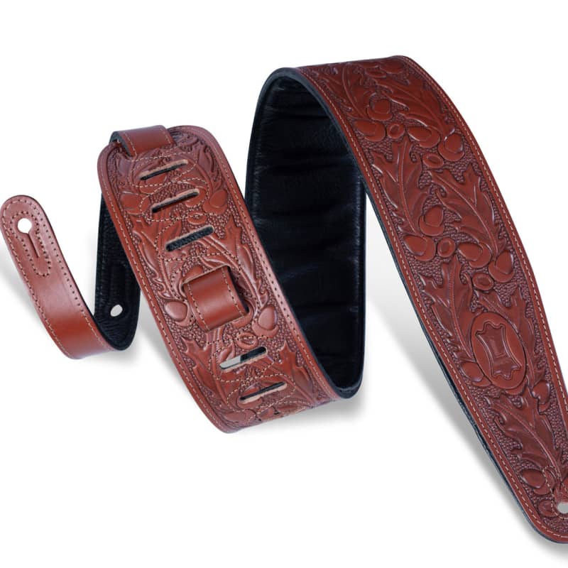 Levy's Leathers PMB32-WAL - 2 Wide Walnut Veg-tan Leather Banjo Strap.