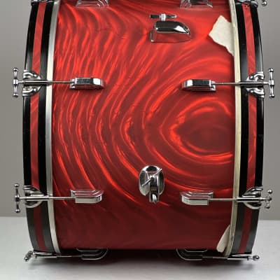 Leedy 20/13/16/5x14" Vintage 60's Drum Set - Red Satin Flame image 10