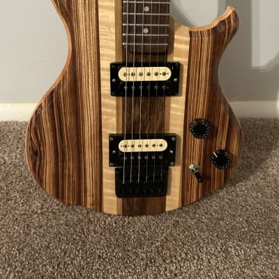 Alembic style Hand crafted exotic wood electric guitar-roasted maple neck-S. Duncan Slash pups Gibson 24 3/4" scale image 1
