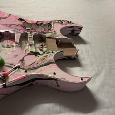 Unbranded Jem Style Electric Guitar Body OSNJ HSH 2020s - Pink Swirl image 8