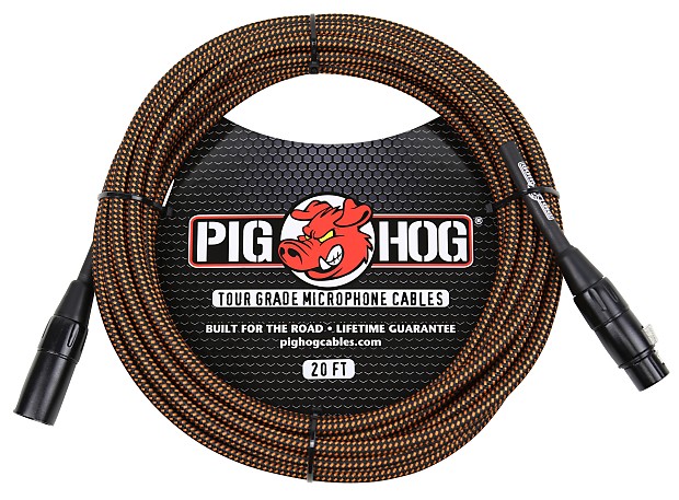 Pig Hog PHM20ORG Woven XLR Mic Cable - 20' image 1