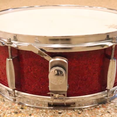 Stewart 5.5x14" Snare Drum Red Sparkle Vintage 1970's MIJ image 6