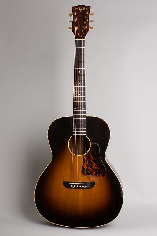 Washburn Model 5246 Solo Flat Top Acoustic Guitar, made by Gibson (1938), Period brown hard shell case. image 1