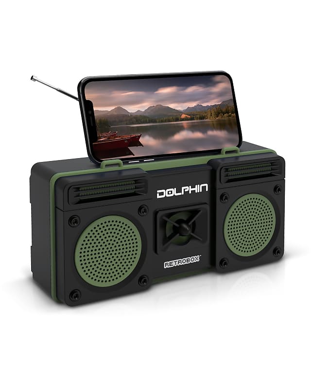 Dolphin RTX-20 Retrobox™ Portable Bluetooth Radio Choose from Colors - GREEN image 1