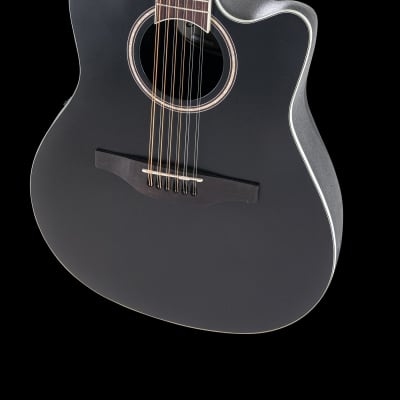 Ovation Applause AB2412-5S E-Acoustic Guitar AB2412II Mid Cutaway 12-string Black Satin image 5