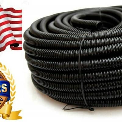 100 ft 1/4 inch Split Loom Tubing Wire Conduit Hose Cover Auto Home Marine Black