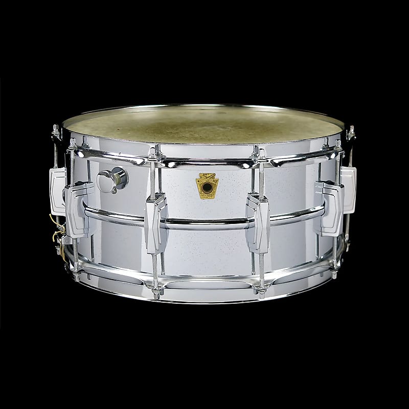 Ludwig No. 402 Supraphonic 6.5x14" Aluminum Snare Drum with Keystone Badge 1963 - 1969 image 1