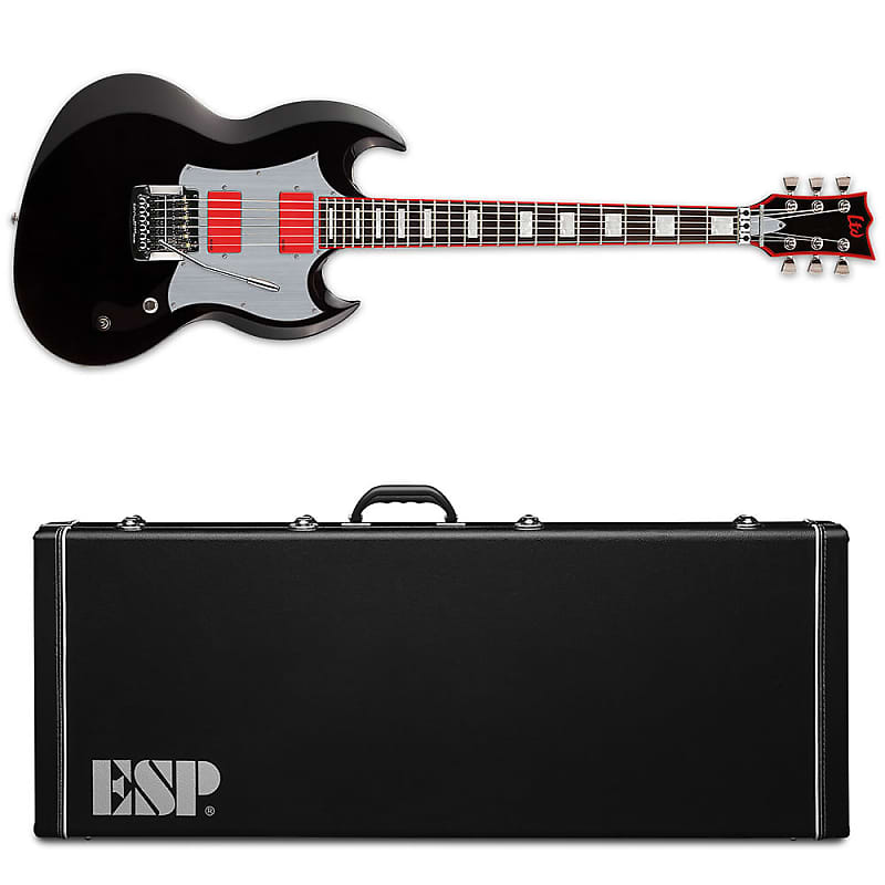 ESP LTD Glenn Tipton GT-600 Black w/ Red BLK Electric Guitar + ESP Viper Case! DAMAGED BUT REPAIRED - Toggle pushed in.  GT600 image 1