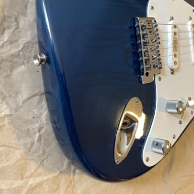 Rockoon Schaller Strat type electric guitar 1987 - Transparent Blue,  Kawai made in Japan Very Good Condition with Gigbag image 3