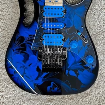 Ibanez JEM77P Steve Vai Signature JEM Premium Series Guitar Blue Floral Pattern