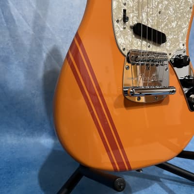 2021 Fender Japan Traditional II 60s Competition Mustang Capri Orange W/ Matching Headstock image 11