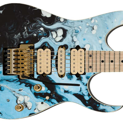 Sticka Steves Guitar Skin Axe Wrap Re-skin Vinyl Decal DIY Black & Blue Water Colors 316 image 2