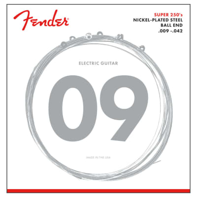 Fender Super 250's Nickel Plated Steel Electric Guitar Strings (.009 - .042) image 1