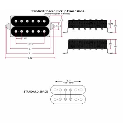 NEW DiMarzio DP104 Super 2 Humbucker Guitar Bridge Standard Spaced - BLACK image 3