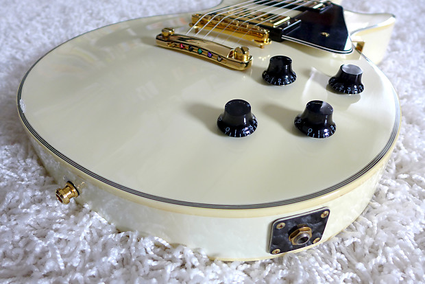 Very Nice Burny RLC-60 Custom Les Paul Copy 80s White MIJ Very Nice Burny RLC-60 Custom Les Paul Copy 80s White MIJ