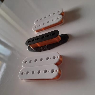 Handmade prewired HSH Neodymium Strat pickguard with HB split switch TR BL and mid PU cutoff switch image 12