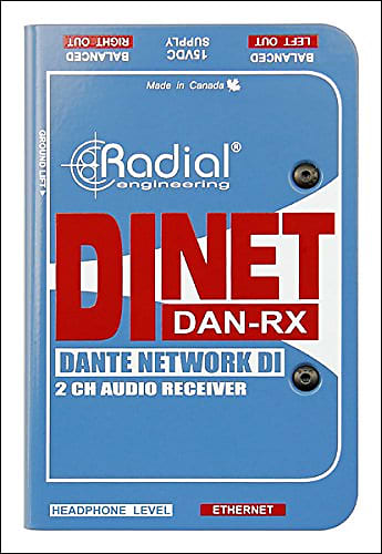 Radial DiNET DAN-RX 2-Channel Dante Audio Receiver NEW image 1