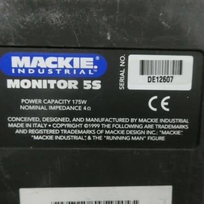 Mackie 5S Used Black Monitor  Speakers Good Working No Issues Tested image 4