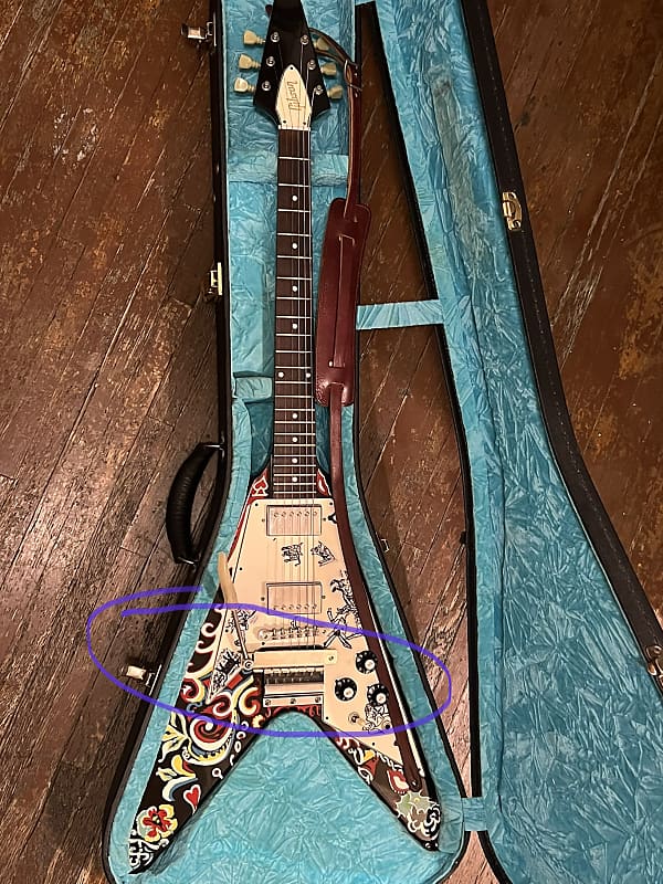 Gibson Original 1967 Chrome String Anchor-Bar by Gibson (Custom ’67 Jimi Hendrix Psychedelic Flying image 1