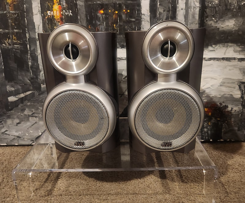 JVC JVC Executive Desktop Speakers FS-X3 90s  - Brown wood veneer  			