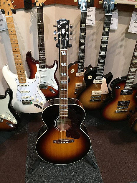 Gibson Custom Shop J-185 Red Spruce 2015 Sunset Burst | Reverb