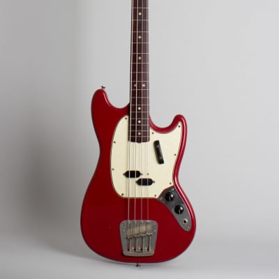 Fender  Mustang Bass Solid Body Electric Bass Guitar (1966), ser. #181321, black tolex hard shell case. image 1