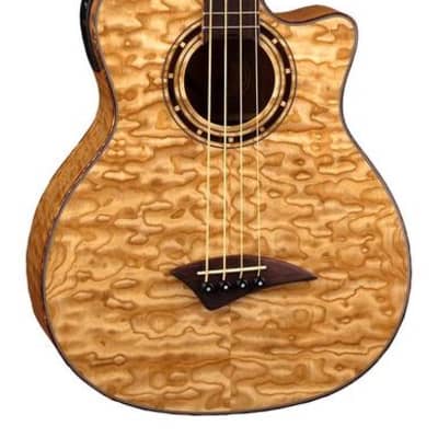 Dean Exotica Quilt Ash Acoustic/Electric Bass, DMT Preamp, Natural, EQABA GN image 1