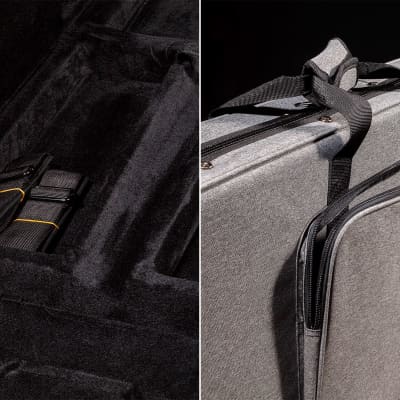 Lindo Electric Bass Guitar Eco Hard Case | Plush Lined with Storage Pockets | Sustainable and Eco-Friendly | Designed in The UK | Grey Fabric Finish (Guitar NOT Included) image 7