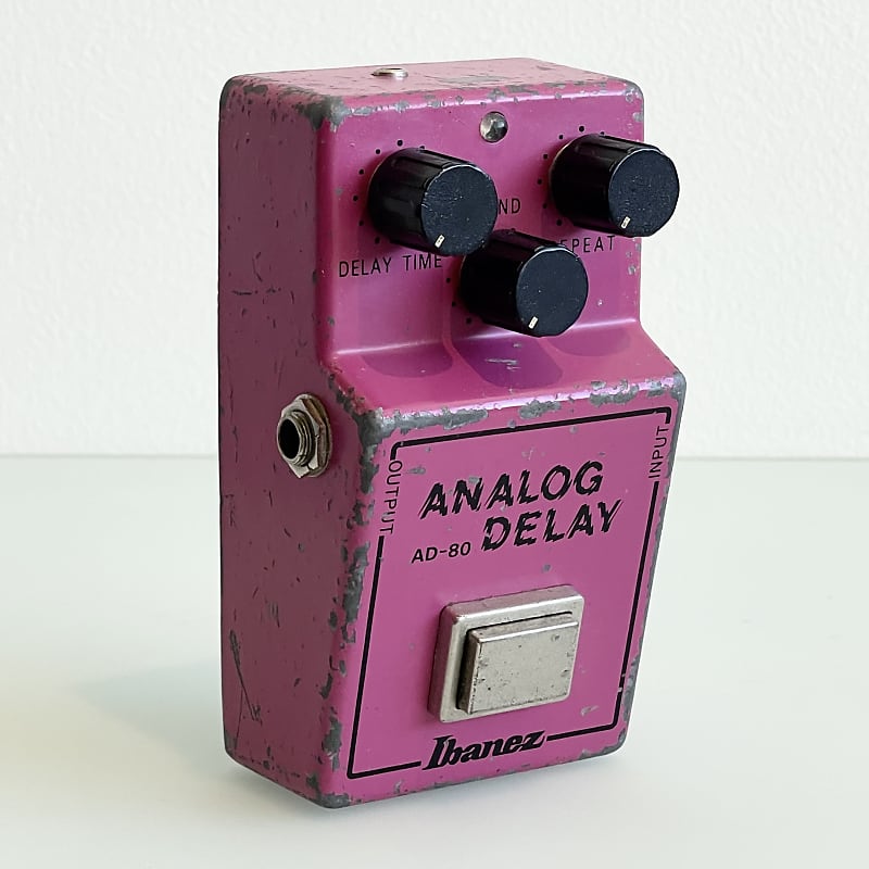 1980 Ibanez AD-80 Analog Delay BBD MN3005 Early 18v Echo Reverb Vintage  Original Pink Effects Pedal