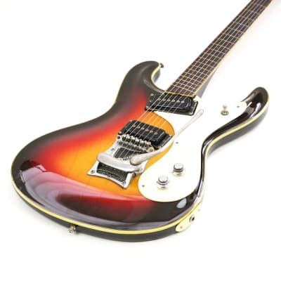 1963 Mosrite The Ventures Model MK I Vintage Electric Solidbody Guitar – RARE 100% Original Early ’63 Side Jack Set Neck Type 1 Vibramute w/ Binding & Orig. Hard Case (0148) image 6