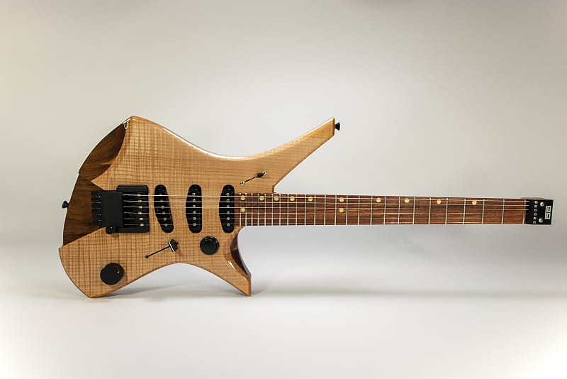 Downes Guitars Model 101ST - Figured maple top headless 6-string image 1